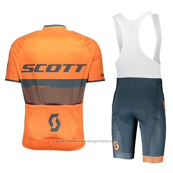 2018 Maillot Cyclisme Scott RC Noir Orange Manches Courtes et Cuissard
