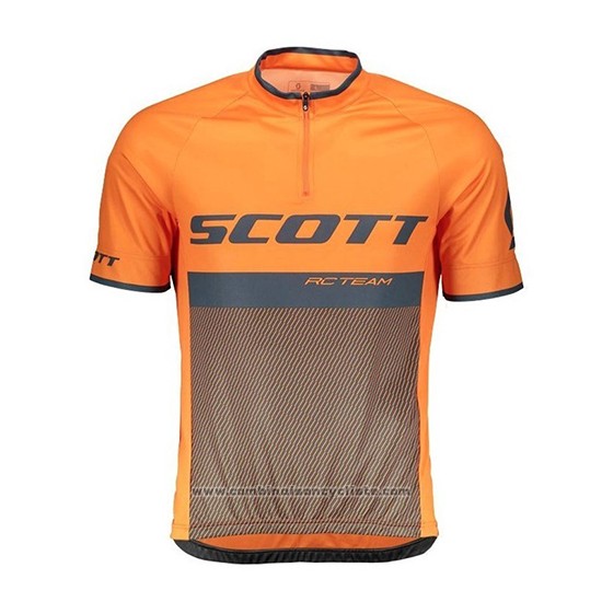 2018 Maillot Cyclisme Scott RC Noir Orange Manches Courtes et Cuissard