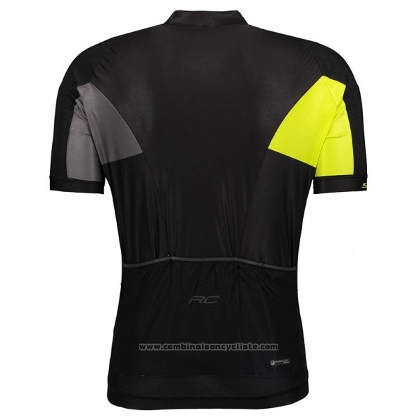 2018 Maillot Cyclisme Castelli Gris Jaune Noir Manches Courtes et Cuissard