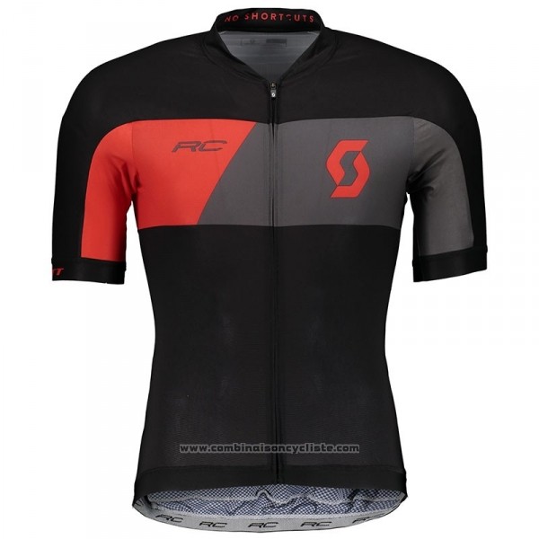 2018 Maillot Cyclisme Castelli Gris Rouge Noir Manches Courtes et Cuissard