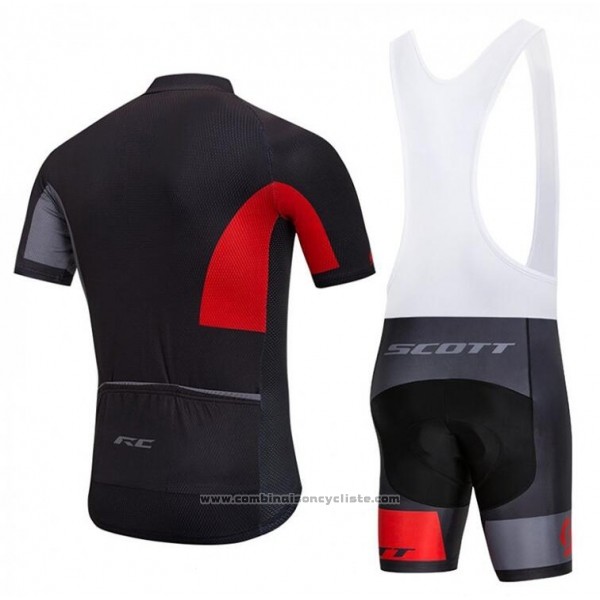 2018 Maillot Cyclisme Castelli Gris Rouge Noir Manches Courtes et Cuissard