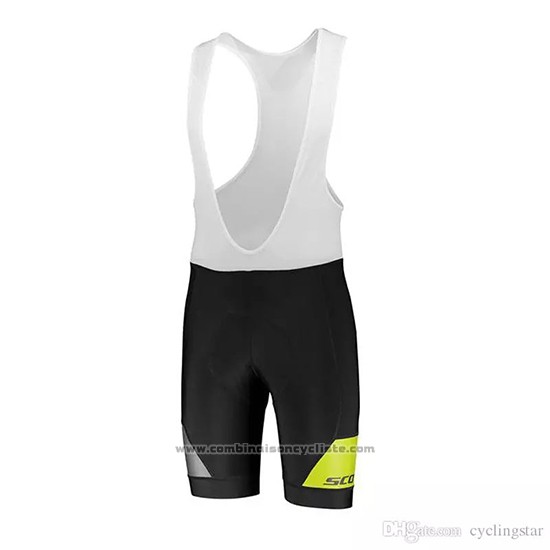 2018 Maillot Cyclisme Scott Noir Jaune Manches Courtes et Cuissard