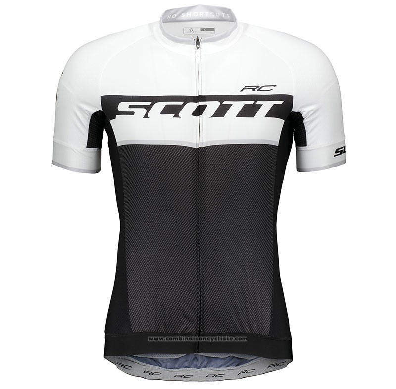 2018 Maillot Cyclisme Scott Rc Blanc Manches Courtes et Cuissard