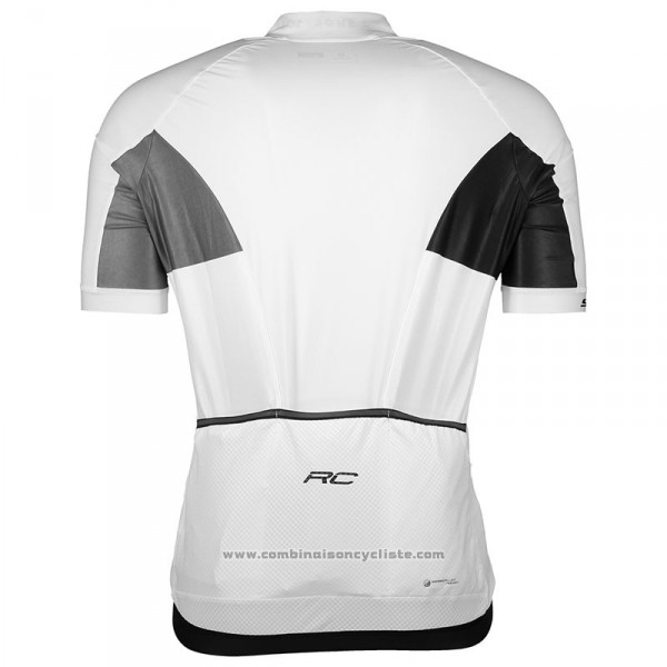 2018 Maillot Cyclisme Scott Rc Gris Blanc Manches Courtes Cuissard