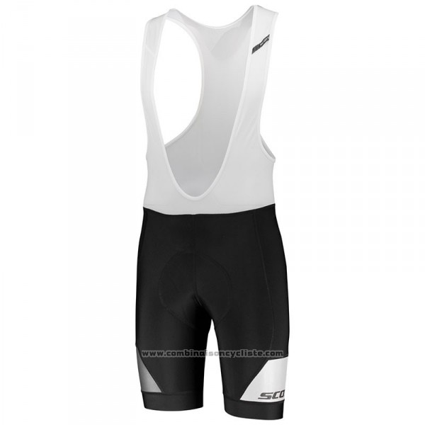 2018 Maillot Cyclisme Scott Rc Gris Blanc Manches Courtes Cuissard