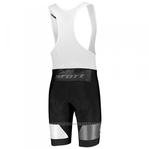 2018 Maillot Cyclisme Scott Rc Gris Blanc Manches Courtes Cuissard