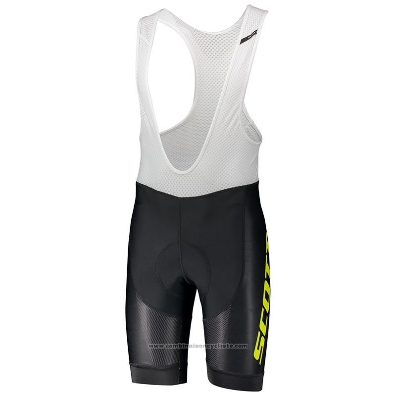 2018 Maillot Cyclisme Scott Rc Jaune Manches Courtes et Cuissard