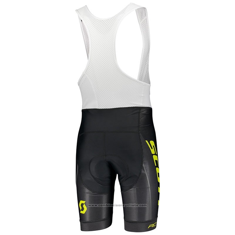 2018 Maillot Cyclisme Scott Rc Jaune Manches Courtes et Cuissard