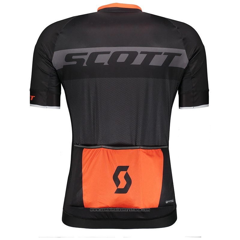 2018 Maillot Cyclisme Scott Rc Noir Manches Courtes et Cuissard
