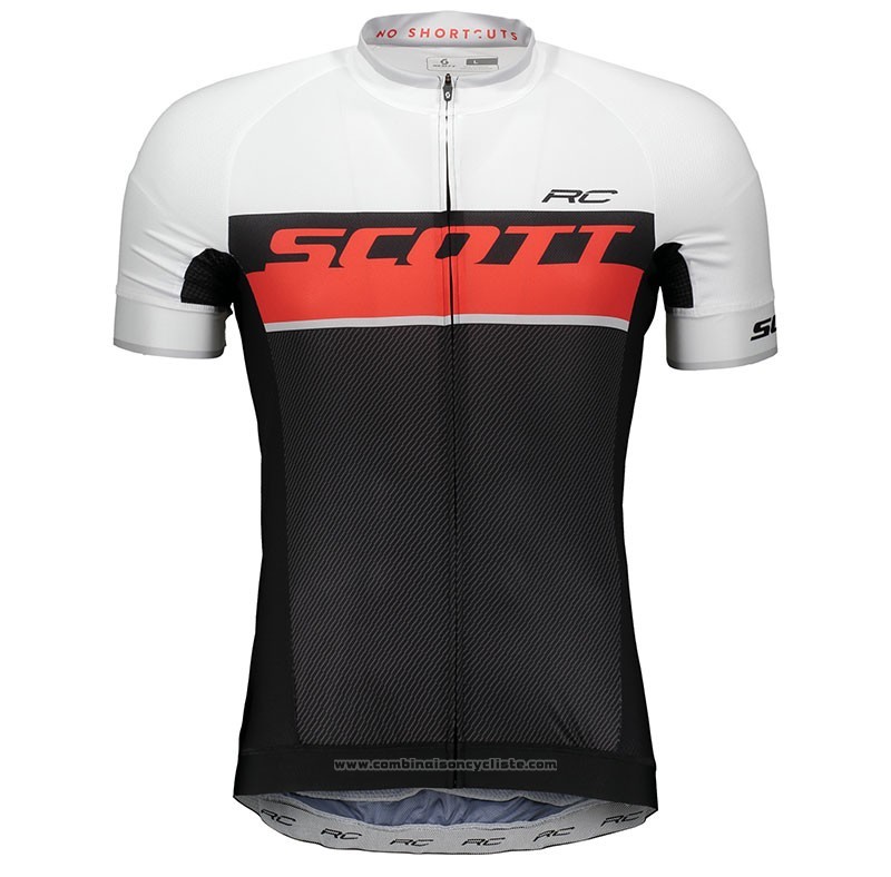 2018 Maillot Cyclisme Scott Rc Orange Manches Courtes et Cuissard