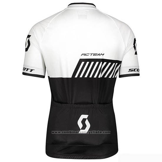 2019 Maillot Cyclisme Scott Noir Blanc Manches Courtes et Cuissard