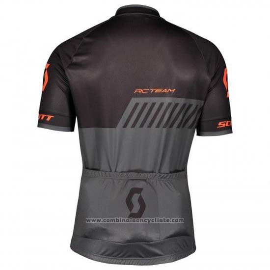 2019 Maillot Cyclisme Scott Noir Gris Manches Courtes et Cuissard