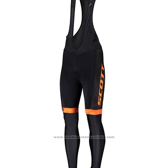 2019 Maillot Cyclisme Scott Noir Gris Manches Longues et Cuissard