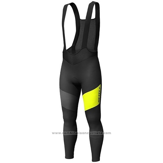 2019 Maillot Cyclisme Scott RC FF Jaune Noir Manches Longues et Cuissard