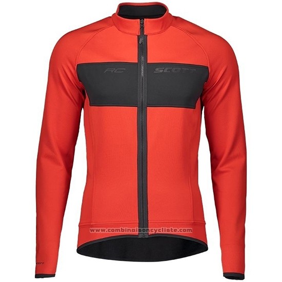 2019 Maillot Cyclisme Scott RC FF Rouge Noir Manches Longues et Cuissard