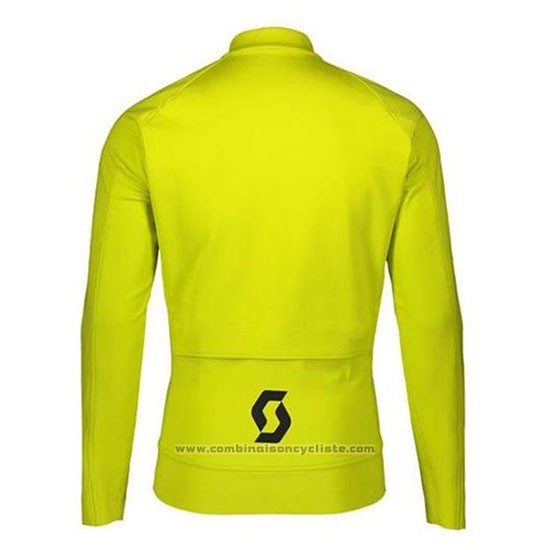2020 Maillot Cyclisme Rc Scott Jaune Noir Manches Longues et Cuissard