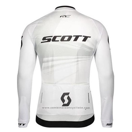 2020 Maillot Cyclisme Scott Blanc Manches Longues et Cuissard