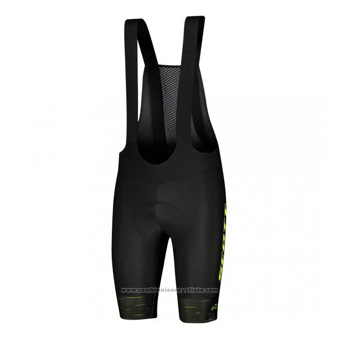 2021 Gilet Coupe-Vent Scott Noir Jaune Manches Courtes et Cuissard
