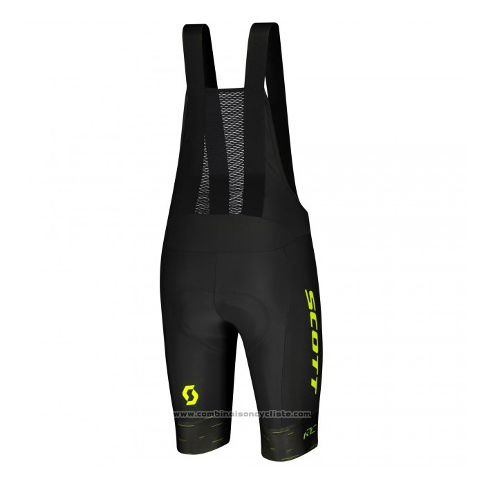 2021 Gilet Coupe-Vent Scott Noir Jaune Manches Courtes et Cuissard