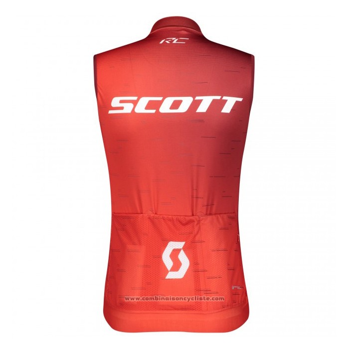 2021 Gilet Coupe-Vent Scott Rouge Manches Courtes et Cuissard