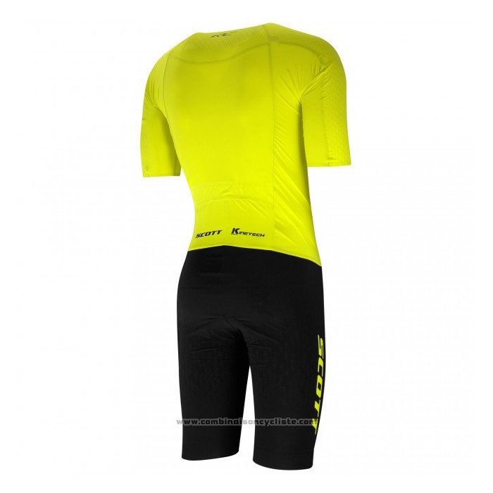 2021 Maillot Cyclisme Scott Jaune Manches Courtes et Cuissard