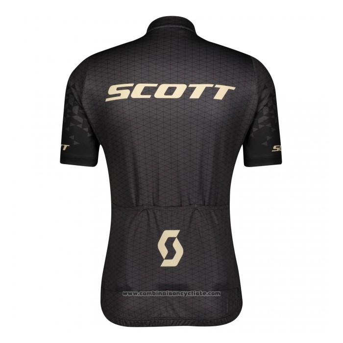 2021 Maillot Cyclisme Scott Noir Manches Courtes et Cuissard