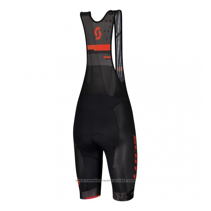 2021 Maillot Cyclisme Scott Rouge Noir Manches Courtes et Cuissard