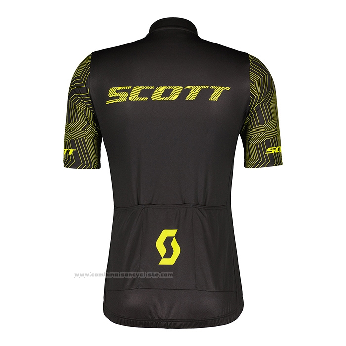 2022 Maillot Cyclisme Scott Blanc Jaune Manches Courtes et Cuissard