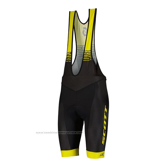 2022 Maillot Cyclisme Scott Blanc Jaune Manches Courtes et Cuissard