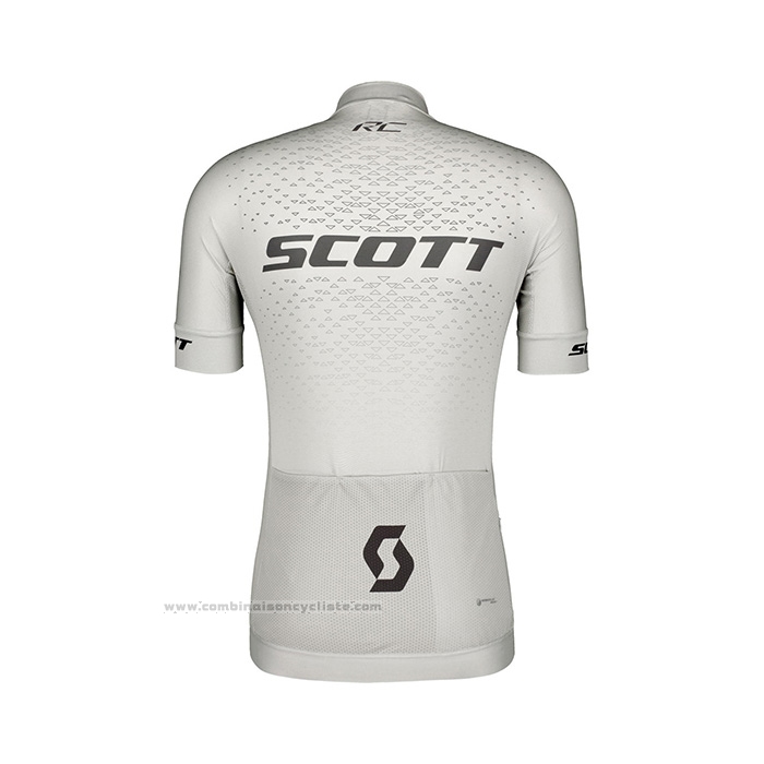 2022 Maillot Cyclisme Scott Blanc Manches Courtes et Cuissard