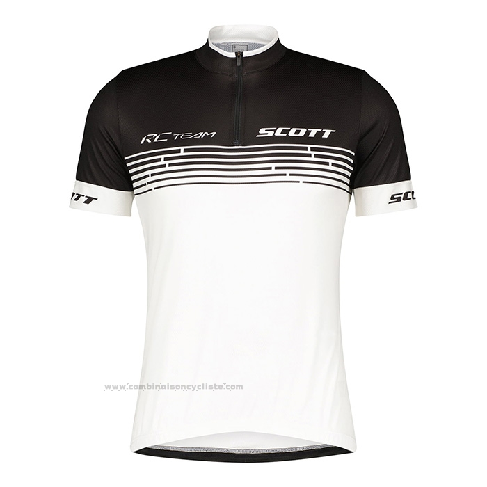 2022 Maillot Cyclisme Scott Blanc Manches Courtes et Cuissard