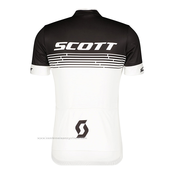 2022 Maillot Cyclisme Scott Blanc Manches Courtes et Cuissard