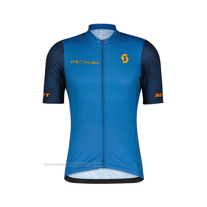 2022 Maillot Cyclisme Scott Bleu Manches Courtes et Cuissard