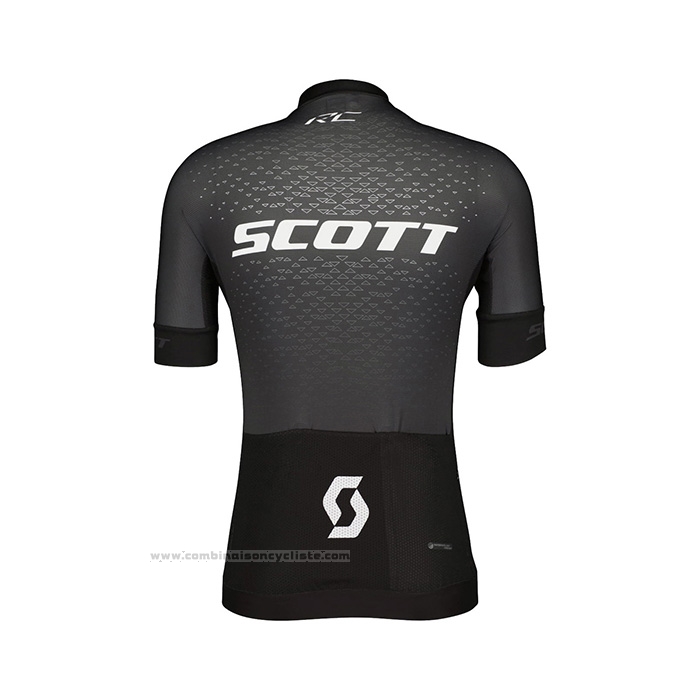 2022 Maillot Cyclisme Scott Noir Manches Courtes et Cuissard