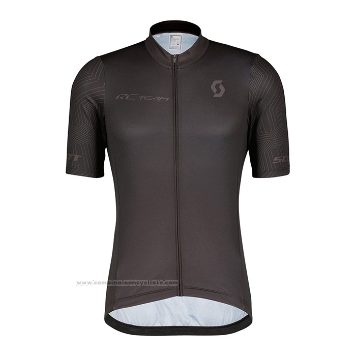 2022 Maillot Cyclisme Scott Noir Manches Courtes et Cuissard