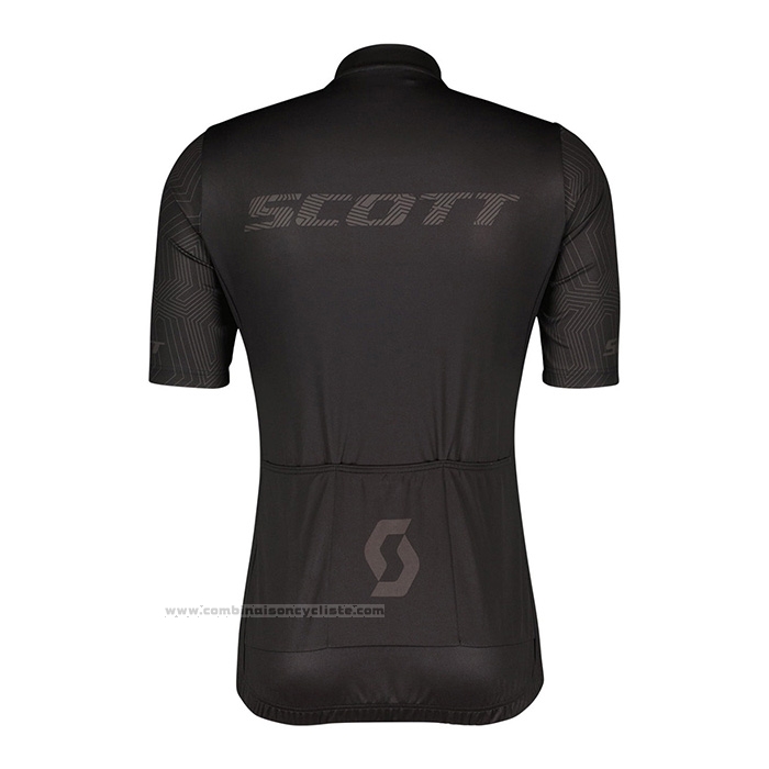 2022 Maillot Cyclisme Scott Noir Manches Courtes et Cuissard