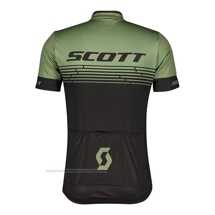 2022 Maillot Cyclisme Scott Vert Manches Courtes et Cuissard