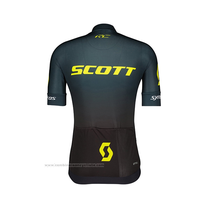 2022 Maillot Cyclisme Scott Vert Marron Manches Courtes et Cuissard