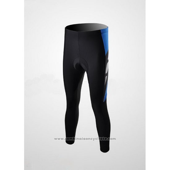 2010 Maillot Cyclisme Shimano Bleu et Noir Manches Longues et Cuissard