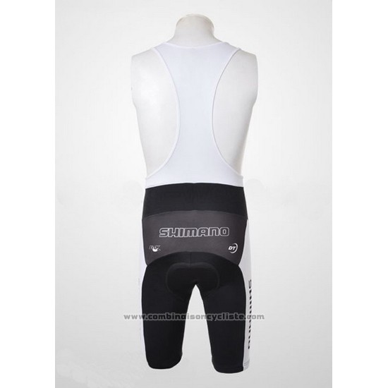 2010 Maillot Cyclisme Shimano Gris et Noir Manches Courtes et Cuissard