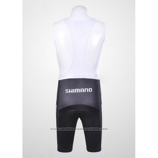 2011 Maillot Cyclisme Shimano Bleu et Blanc Manches Courtes et Cuissard