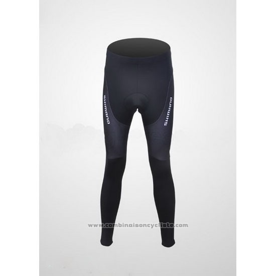 2011 Maillot Cyclisme Shimano Bleu et Gris Manches Longues et Cuissard