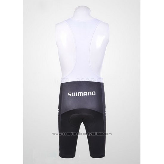 2011 Maillot Cyclisme Shimano Rouge et Noir Manches Courtes et Cuissard
