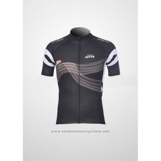 2012 Maillot Cyclisme Shimano Noir et Orange Manches Courtes et Cuissard