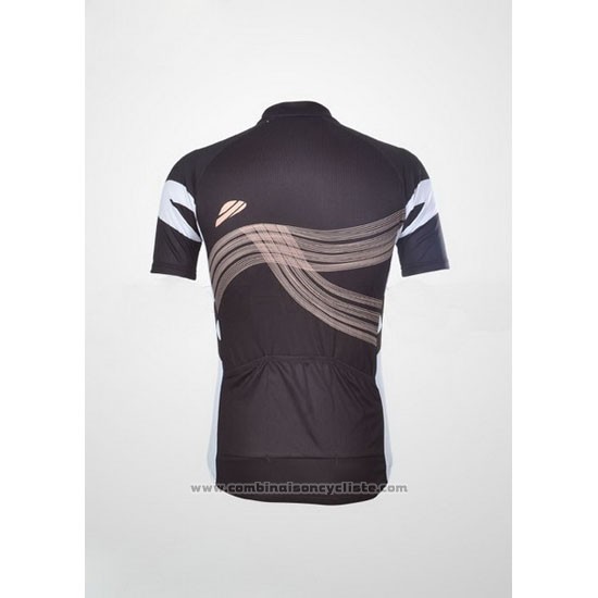 2012 Maillot Cyclisme Shimano Noir et Orange Manches Courtes et Cuissard