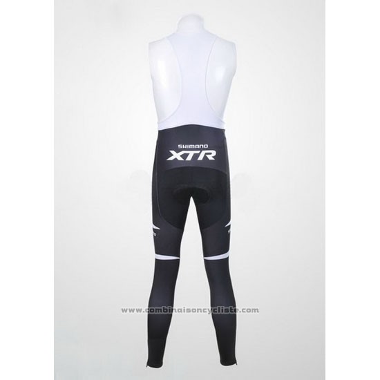 2012 Maillot Cyclisme Shimano Noir et Orange Manches Longues et Cuissard
