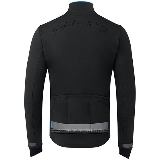 2019 Maillot Cyclisme Shimano Noir Bleu Manches Longues et Cuissard