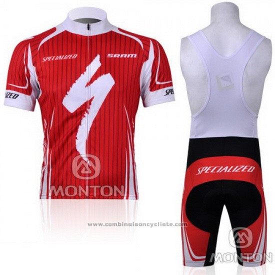 2011 Maillot Cyclisme Specialized Blanc et Rouge Manches Courtes et Cuissard
