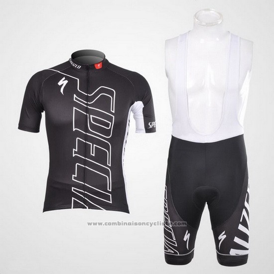 2012 Maillot Cyclisme Specialized Blanc et Noir Manches Courtes et Cuissard