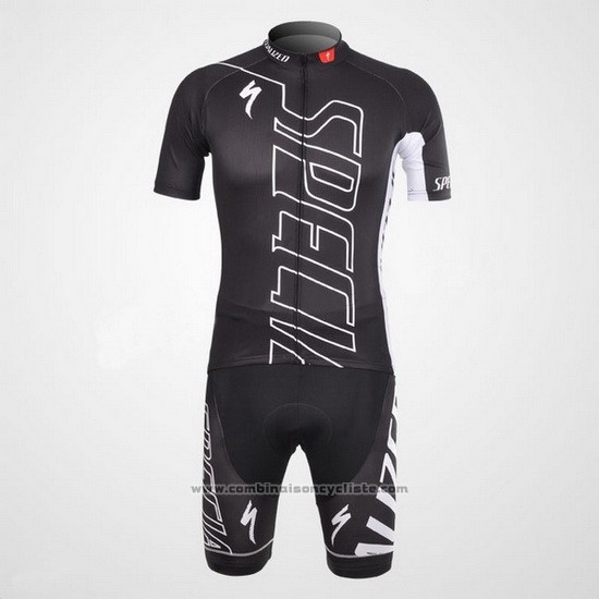2012 Maillot Cyclisme Specialized Blanc et Noir Manches Courtes et Cuissard